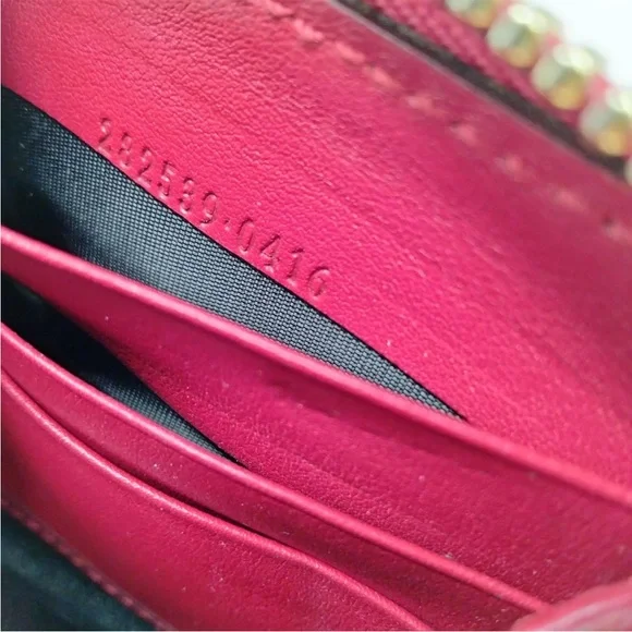 Gucci Red leather micro GG long zip around wallet - Picture 9 of 14